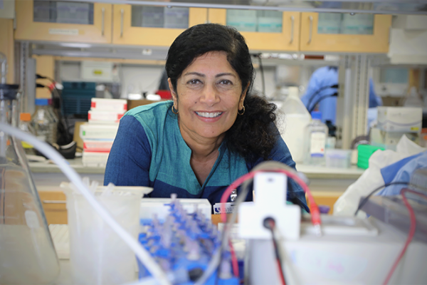 woman standing in lab