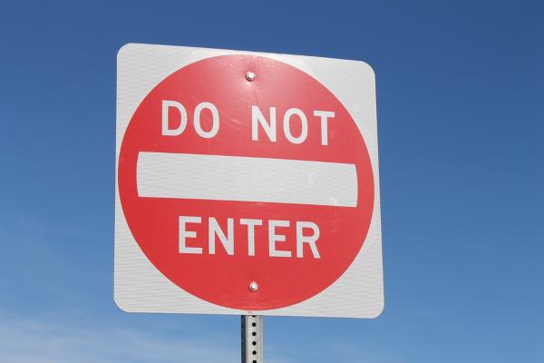 Do not enter sign