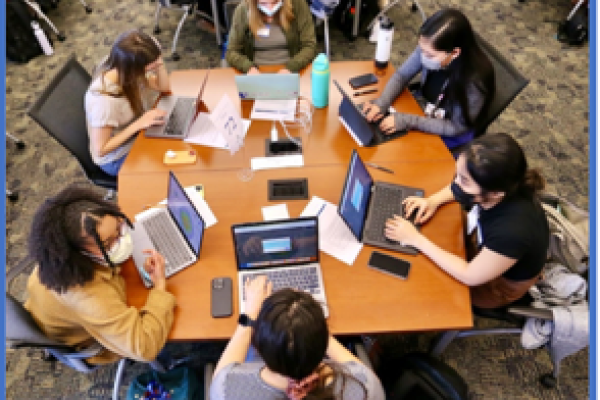 Students working together at a table