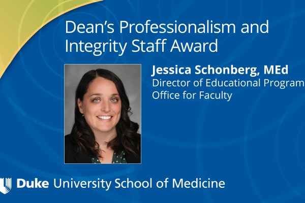 Jessica Schonberg MEd Staff Award