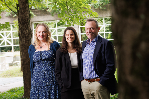 Dana Rubenstein, medical student and clinical researcher, center, Joseph McClernon, PhD, right, and Maggie Sweitzer, PhD, left