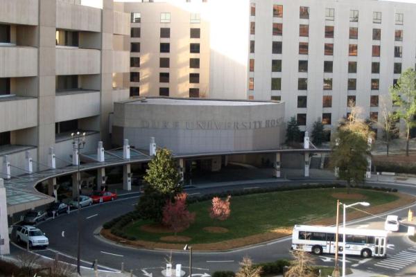 Photograph of the entrance to Duke University Hospital