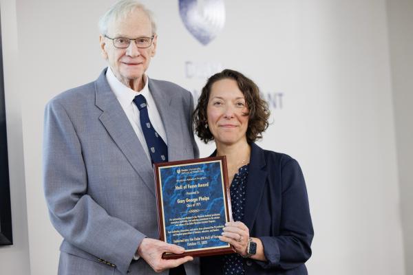 April Stouder and Pioneer Inductee