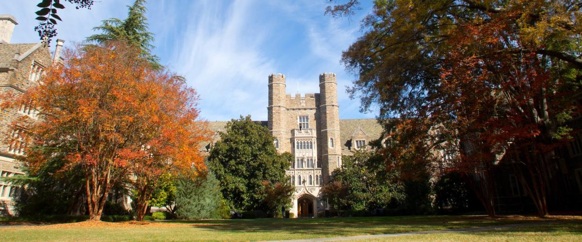 Davison building with trees in fall