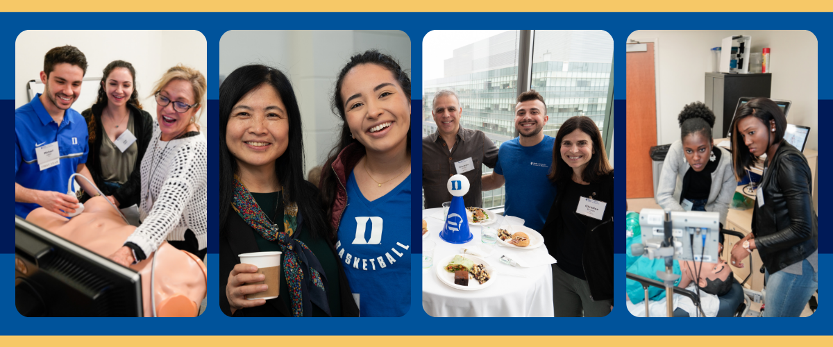Collage of candid shots of families attending Medical Families Day.