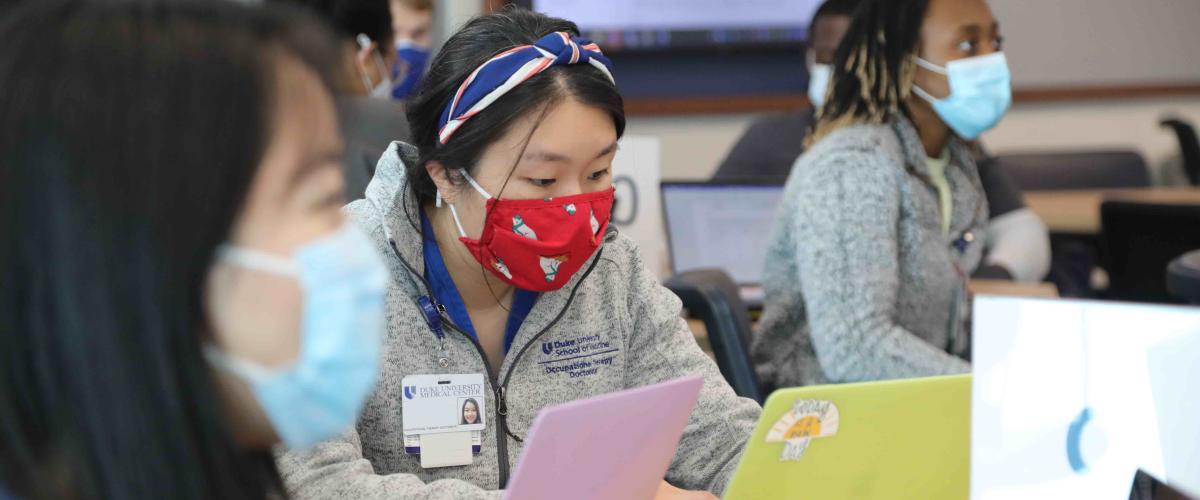 OTD students are shown studying in class