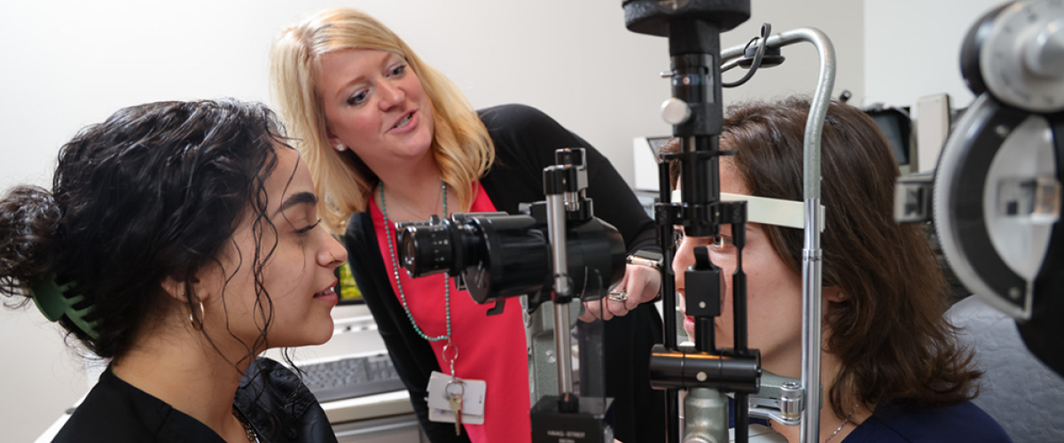Students in the Opt. Tech program in practicum lab