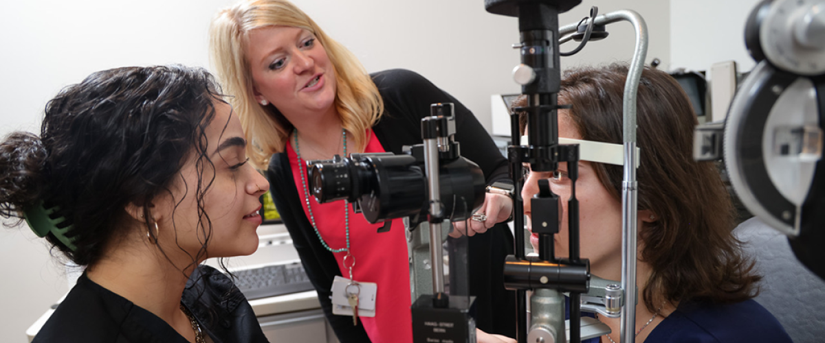 Students in the Opt. Tech program in practicum lab