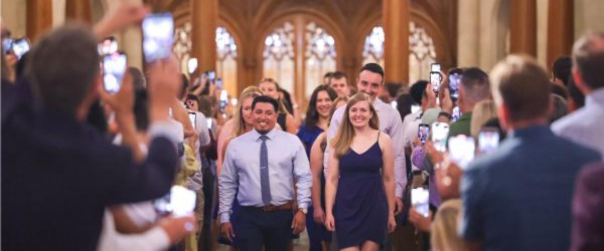 DPT students walking into the White Coat ceremony