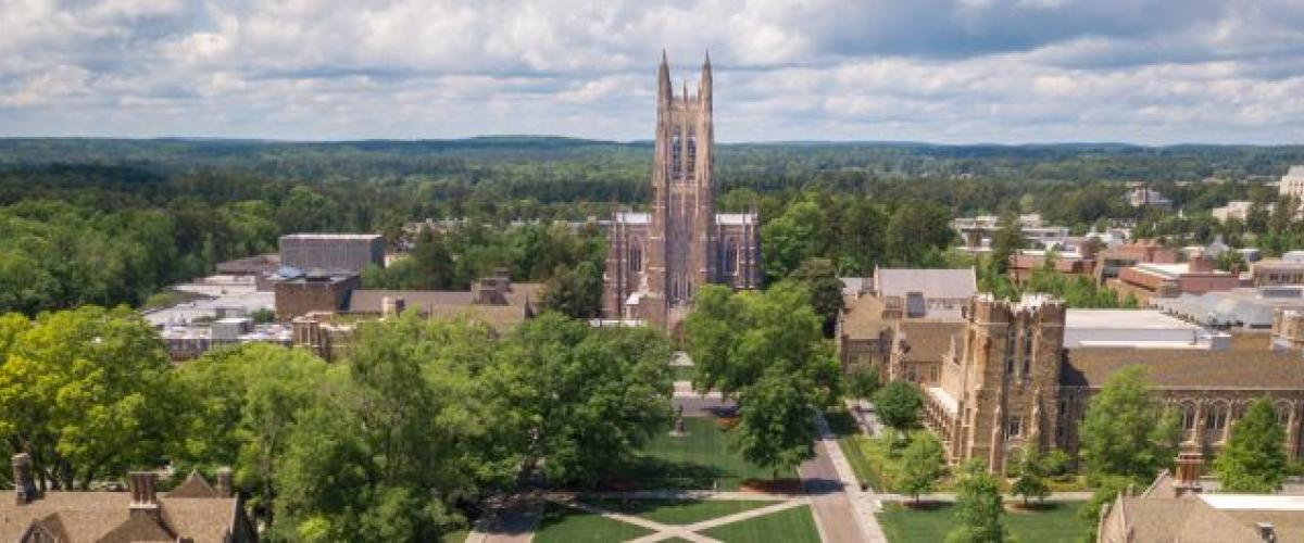 A campus landscape aerial shot