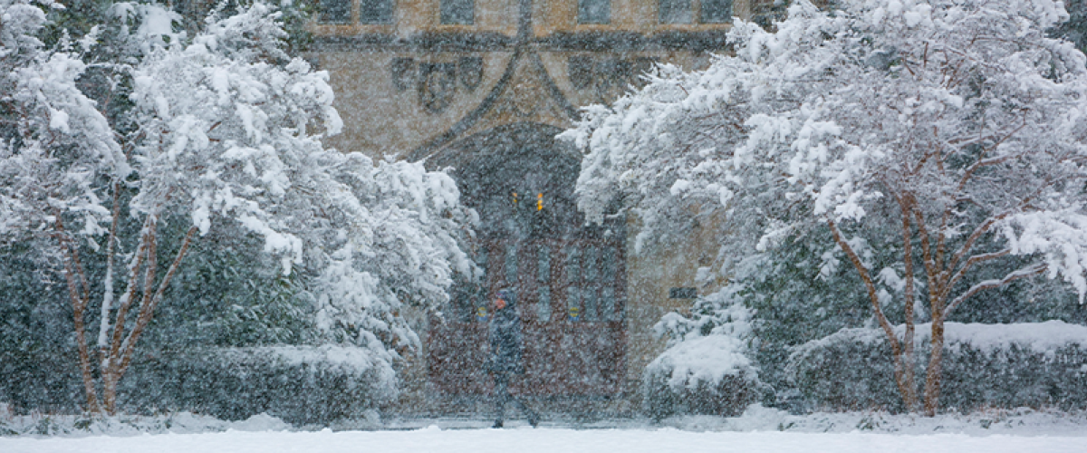 Davison Building during a blizzard