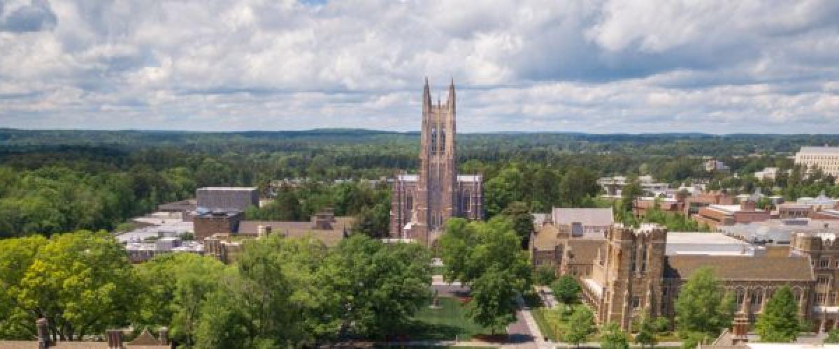 An aerial photo that includes the Chapel