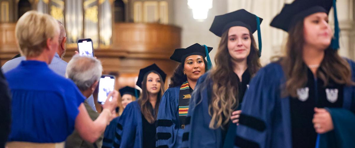 duke otd students in their graduation caps and gowns