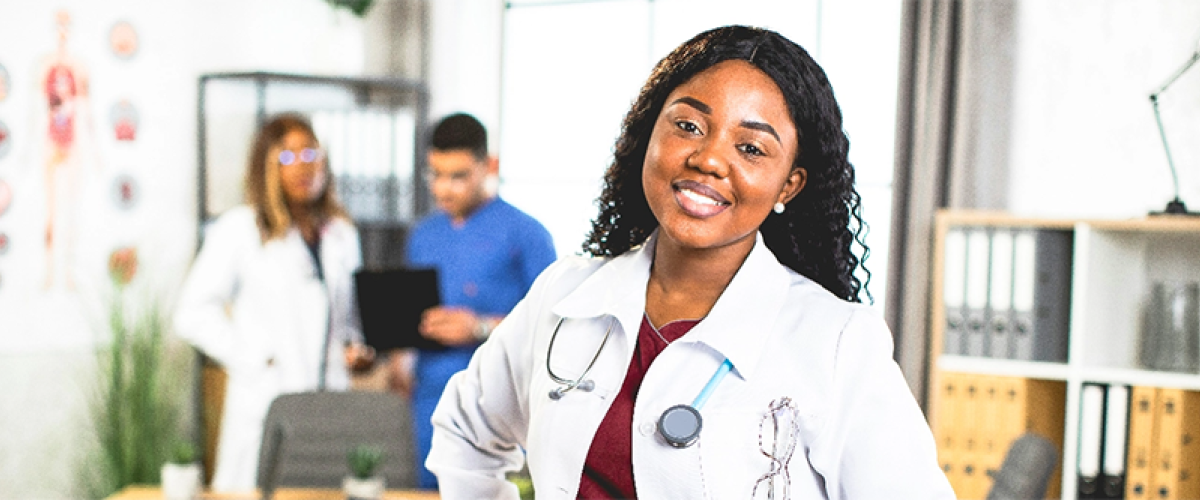 Young doctor in the clinic