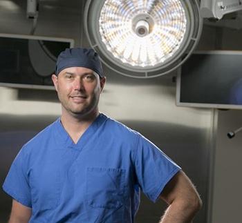 Dr. Fecci in an operating room