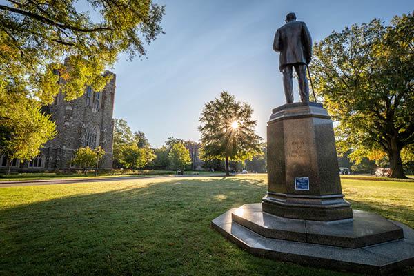 James B. Duke Statue at Sunrise