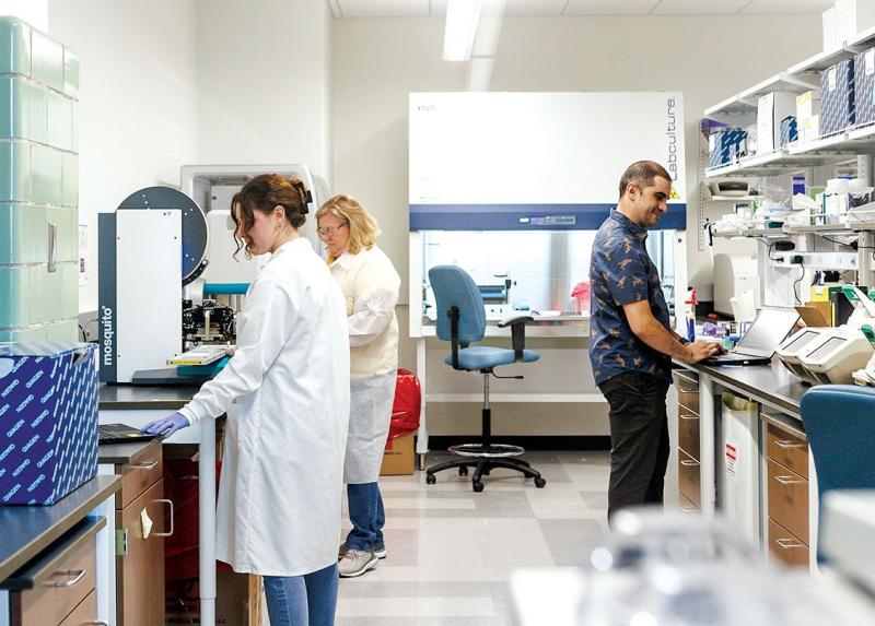 Sequencing research scientists at work in the lab