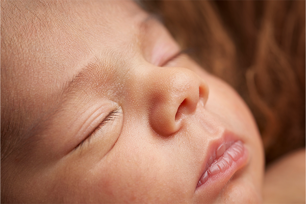 sleeping baby's face