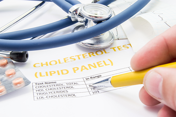 Cholesterol test paperwork.