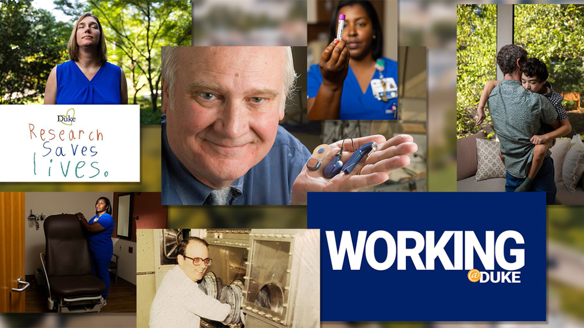 Collage of researchers and patients they have helped