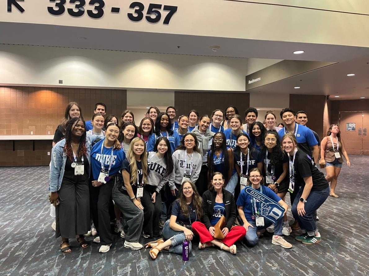 Duke PA Students and staff smiling for a group photo