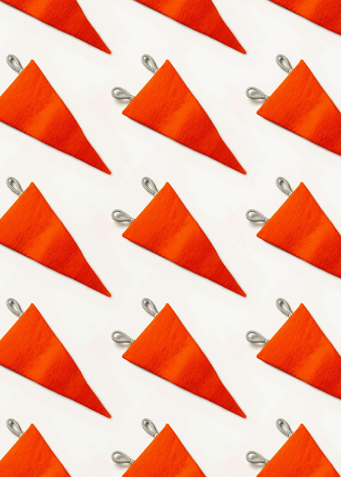 red triangular flags