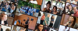 Collage of students and staff who make up the IDEALS Office at Duke University