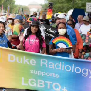 Duke Radiology faculty and staff at a pride parade