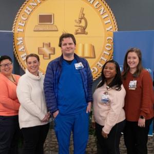 Duke Health employees with Craig Albanese and Mary Klotman
