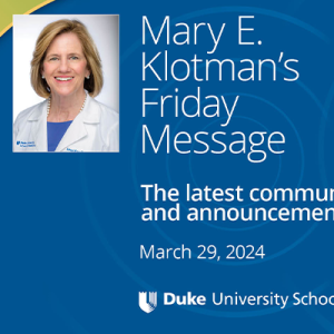 Mary Klotman's Friday Message
