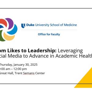 Graphic with title, time, and date of social media workshop
