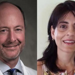 Head shot portraits of John Armstrong and Susan Halibi
