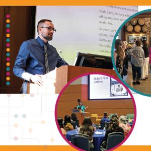Collage of photos of faculty and staff attending events