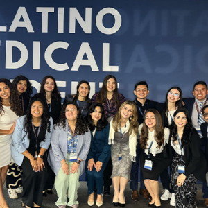 The LMSA Southeast Regional executive board included Duke School of Medicine student conference co-chairs Rebecca Zasloff (back row, far left), Kevin Bode (back row, far right), and Giussepe Yanez (back row, second from right)
