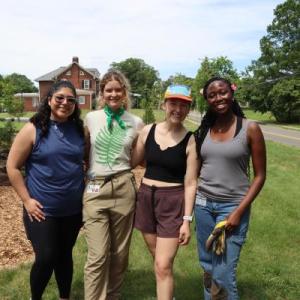 PA students who created an on-campus pollinator garden 