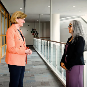 Dean Mary Klotman and Aditee Narayan, MD, MPH